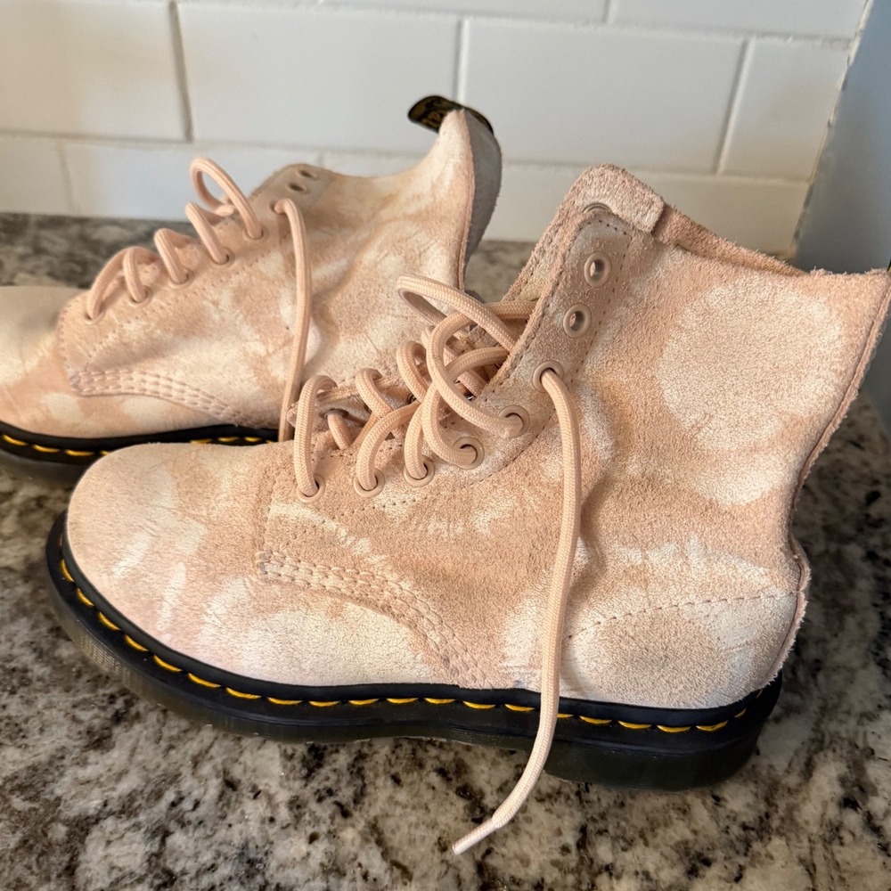 Dr Martens 1460 Pascal Kids Boots Pink‎ Tie Dye Suede Size 5 US L